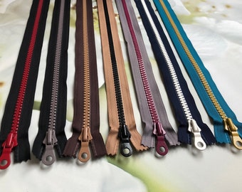 YKK zipper 40 cm bicolor different colors large slider plastic inseparable 6.90 Eur/piece