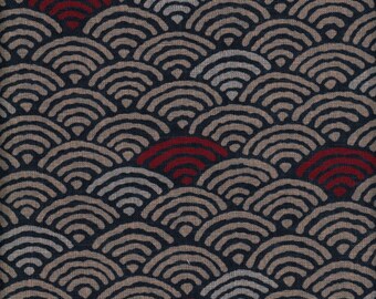 17.90 Eurmeter Japan fabric traditional cotton by the metre 50 cm x 110 cm Seigaiha midi red D1103a