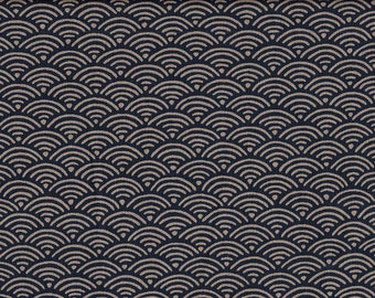 Wave Seigaiha dark blue traditional Japanese fabrics cotton 50 cm x 110 cm 19.90 EUR/meter sold by the meter