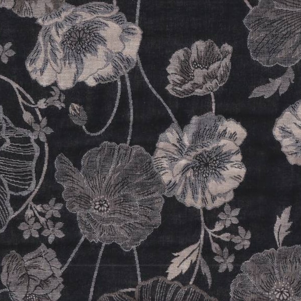 Poppy noir crème Jacquard double face Tissu coton double face élégant du Japon 50 cm x 110 cm 29,90 Eur/mètre Vendu au mètre