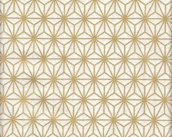 Asanoha oro blanco Japón tela tela de algodón algodón 50 cm x 110 cm 22,90 EUR/metro vendido por metro