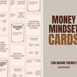 Tarjetas de Afirmaciones para la Mentalidad Financiera de Bajos Ingresos: Afirmaciones Financieras Imprimibles para Presupuesto, Abundancia y Confianza Financiera (Descarga Digital)