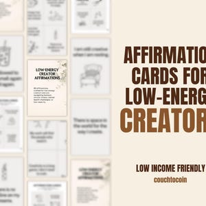 Affirmaties voor energiezuinige makers: afdrukbare kaarten voor burn-out, creatievelingen en zachte creativiteit (digitale download)