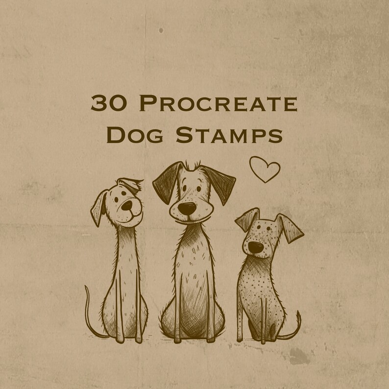 30 Procreate Dog Stamps Digital Download Doodles Art Etsy