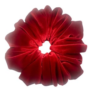XXL Oversized Red Velvet Scrunchie | Extra Large Velvet Hair Scrunchie | Regular Size Red Velvet Scrunchie