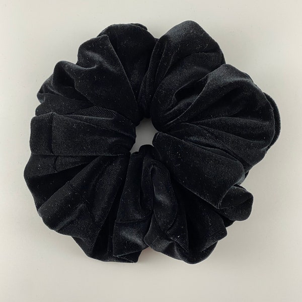 XXL Oversized Black Velvet Scrunchie | Extra Large Velvet Hair Scrunchie | Regular Size Black Velvet Scrunchie
