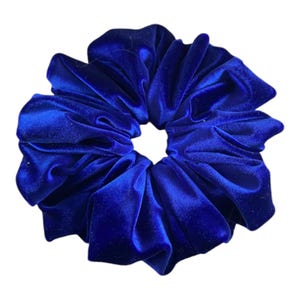 XXL Oversized Royal Blue Velvet Scrunchie | Extra Large Velvet Hair Scrunchie | Regular Size Royal Blue Velvet Scrunchie