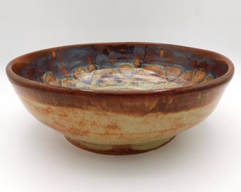 Frutero de gres de 22,2 cm (8,75 pulgadas) con diseño de carey