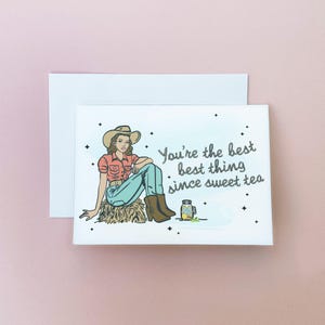 Cowgirl Thank You Card: Retro Western Printable (Digital Download, PDF/JPEG Template A7 Envelope Included)