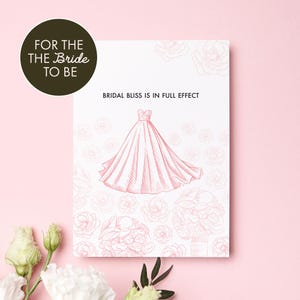 Bride To Be Greeting Card Bridal Shower Card Minimalist Bride Card Pink Modern Floral Bachelorette Card Printable Bride Friendship Card