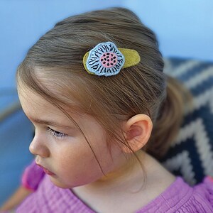 Flower Hair Clip for Kids Boho Colors Botanical Flower Hair Accessory Felt Handmade Boho Colors Baby Shower Present Topper or Birthday Gift