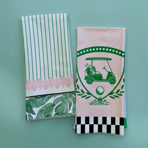 Golf Country Club Geschirrtuch Vintage Golf Cart Küche Dekor Adretter Golf Resort Stil Gastgeschenk Retro Golf Country Club Mix Match Handtuch Set