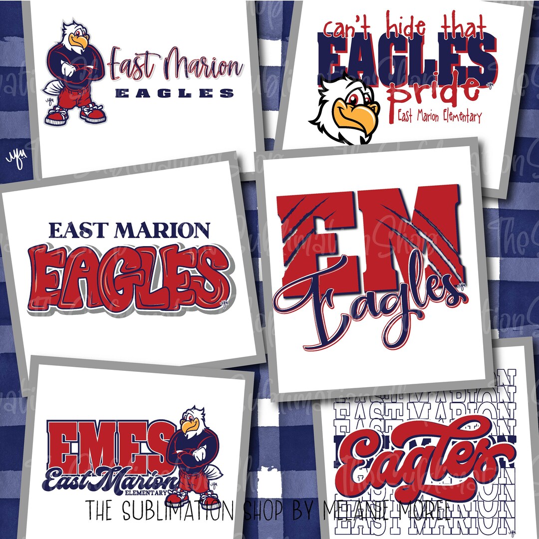 East Marion Eagles Sublimation Ready to Press Sheets Etsy