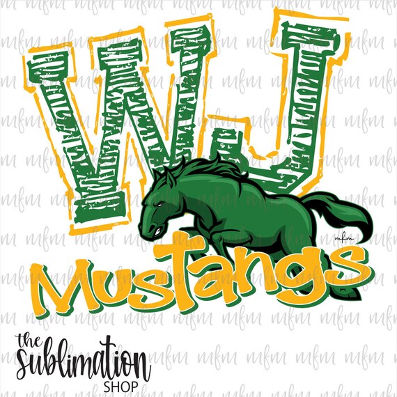 West Jones Mustangs 2.0 Sublimation Ready to Press Sheets Etsy