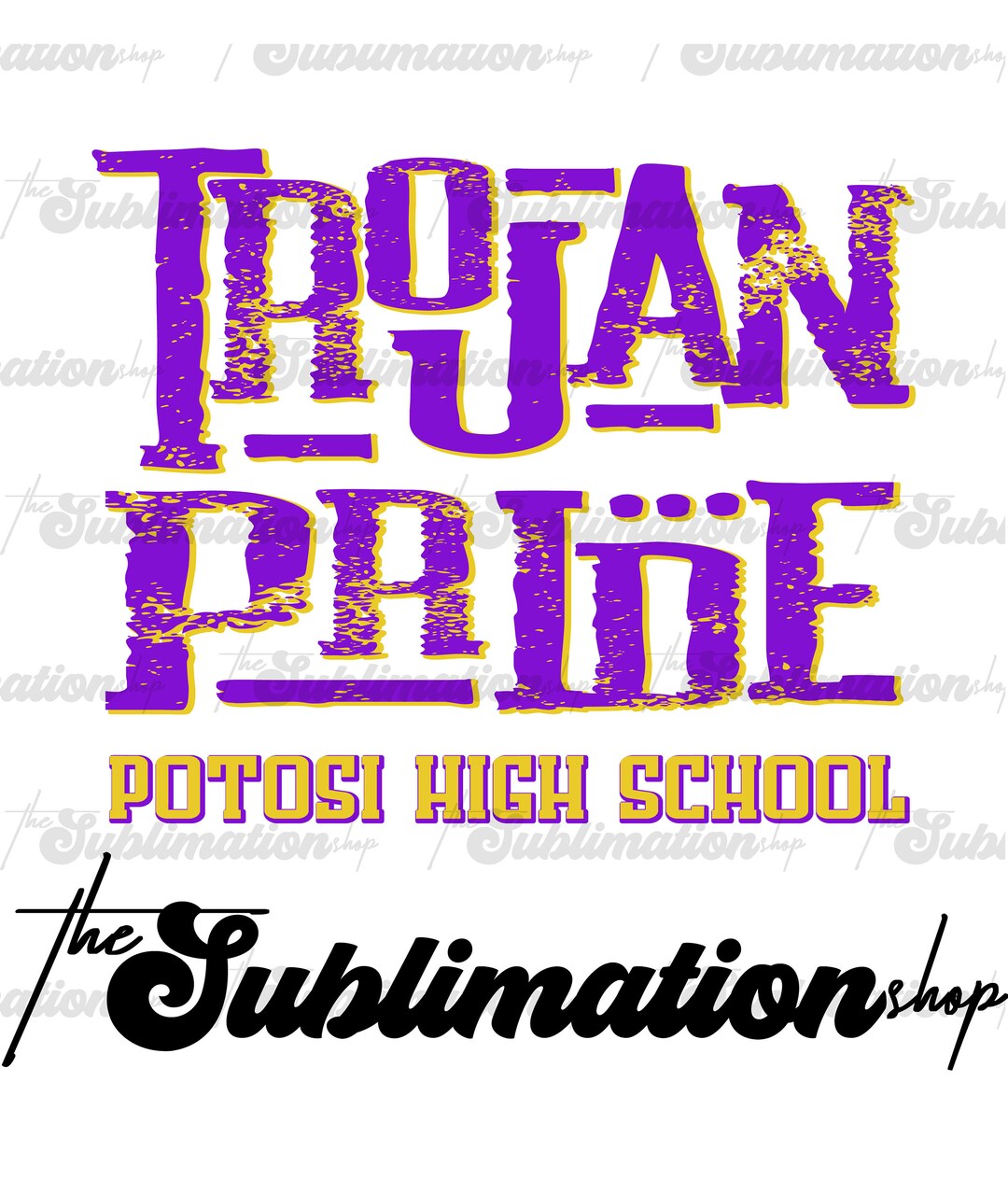 Potosi High School Trojans 3.0 Sublimation Ready to Press Etsy