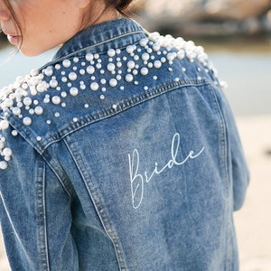 Veste en jean a perle discount