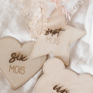 Cartes étapes bébé en bois - à personnaliser avec le prénom de bébé