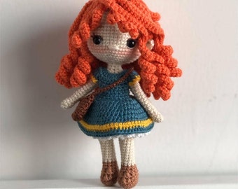 Crochet doll , merida princess , princess doll , amigurumi , doll , toy