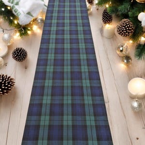 Table Runner from 70 to 500 cm Black Watch Tartan Christmas Easter Burns Night Plaid Table Napkins Placemats