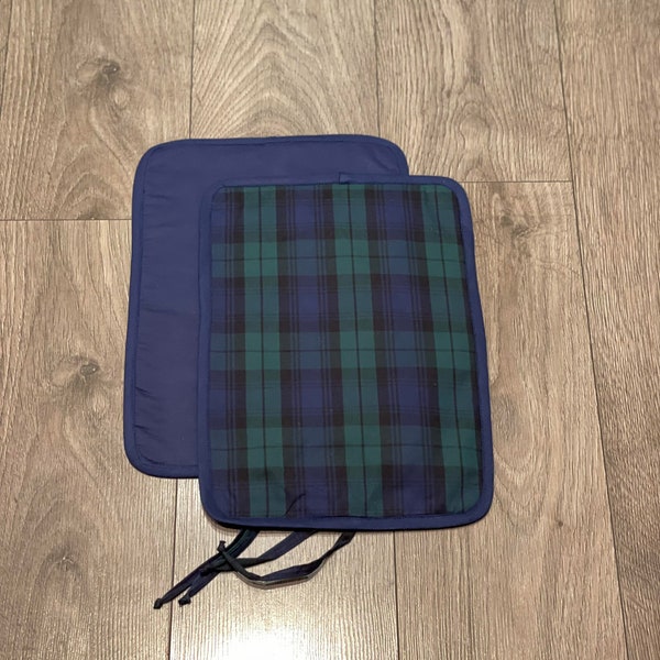 RAYBURN 200 300 400 Lid Cover Mat Pad  Hob Cover With Straps Black Watch Cotton Tartan