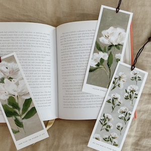 Flower Bookmark Verse bookmark Tassel Bookmark Art Bookmark