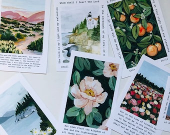 Painted Landscape Verse Sticker: Water-Resistant Decal