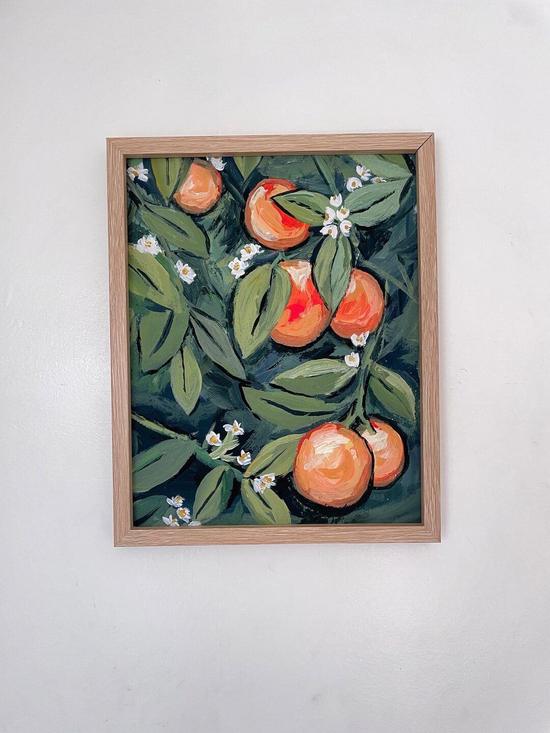 Acrylic Fruit Tree Painting Orange Tree Art Print Oranges L Art Fruit