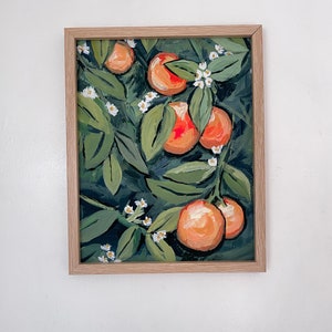 Acrylic fruit tree painting | orange tree art print | oranges l art | fruit tree giclée print vintage orange tree  fruit art | , ORANGE TREE