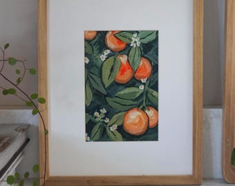 Orange Tree Art Print: Vintage Fruit Tree Giclée Painting