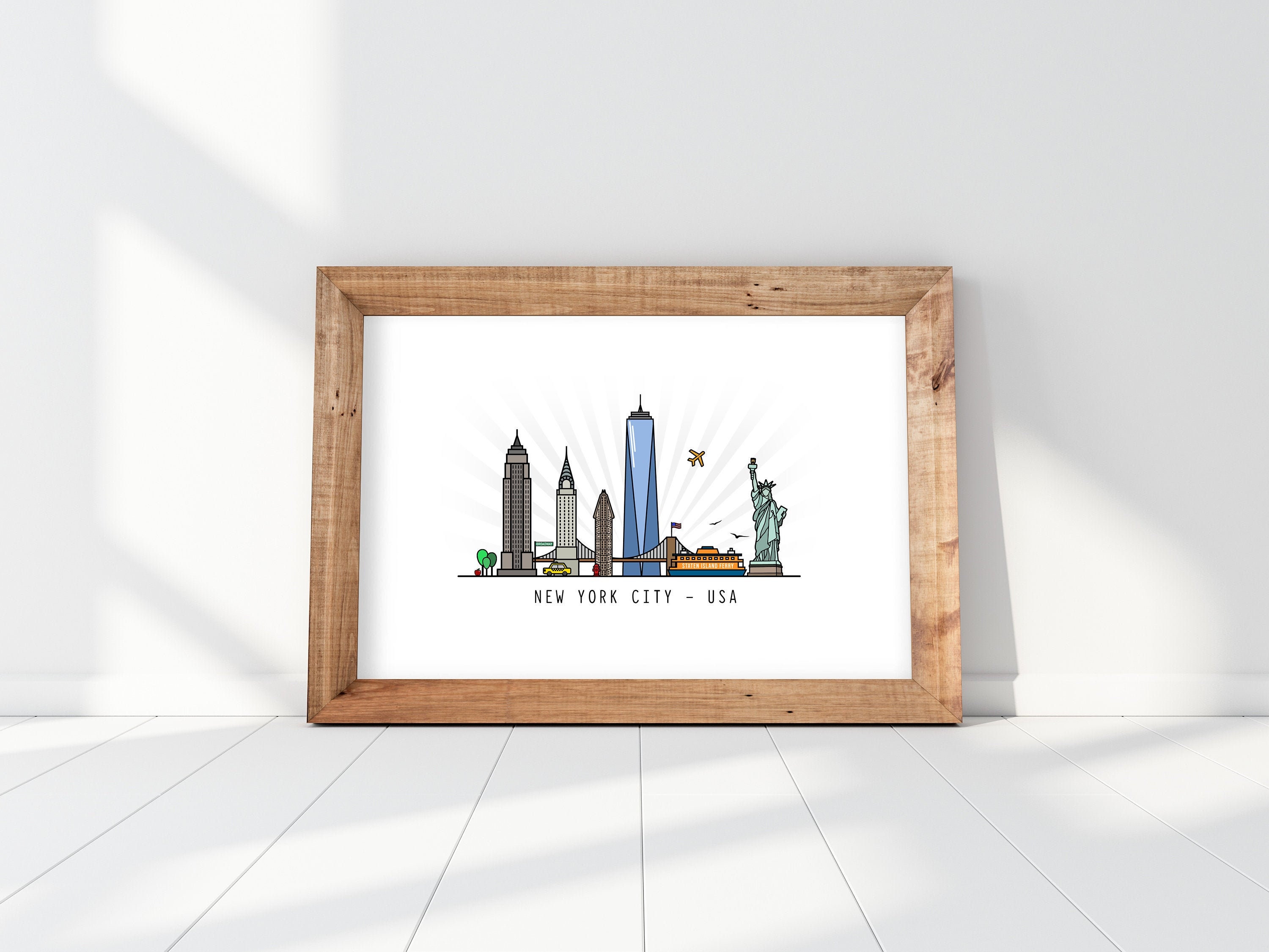 New York City Skyline DIGITAL Downloadable Print | Etsy