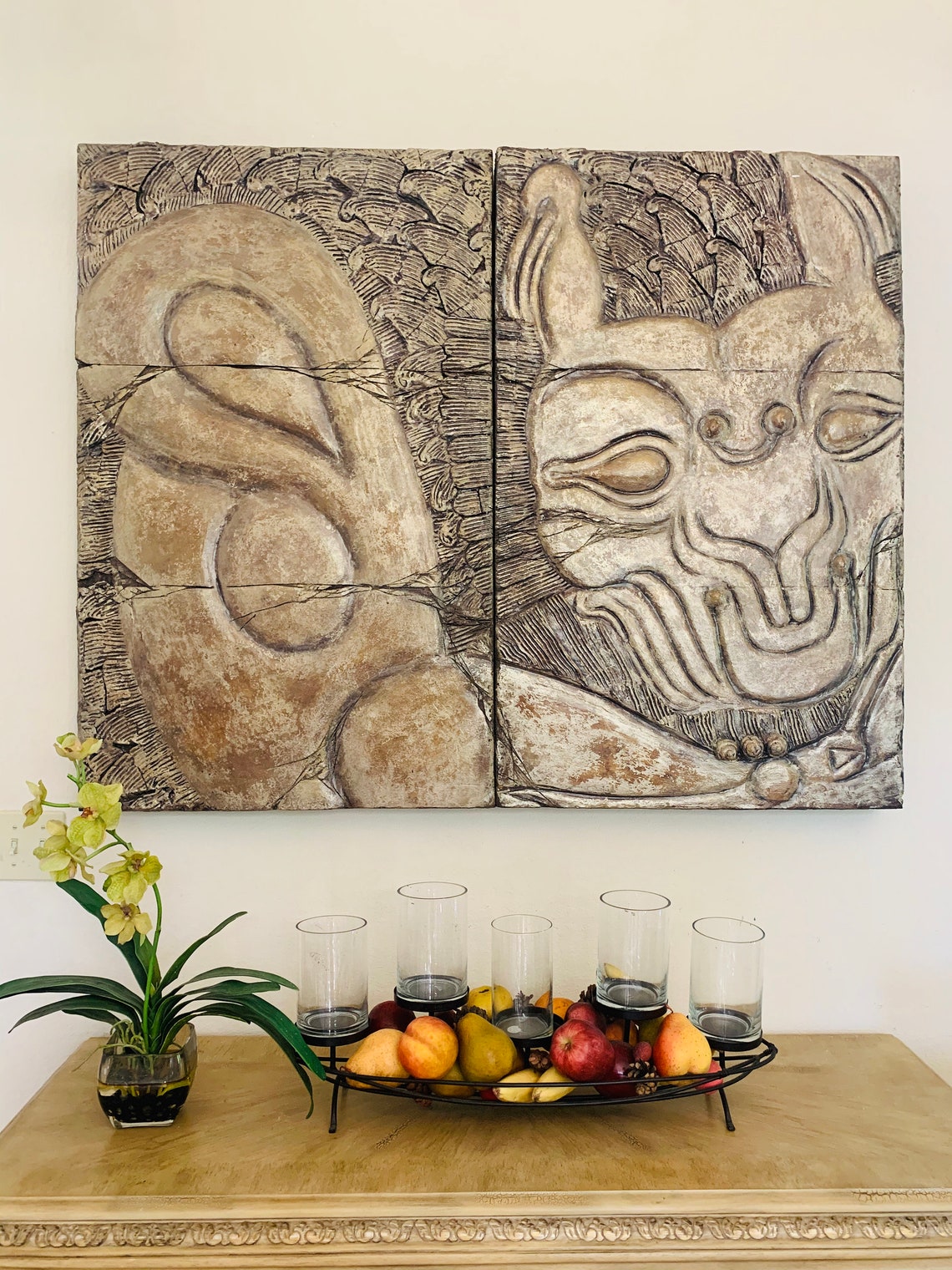 Persian Lion Wall Art Wall Hanging Handmade Original Etsy UK