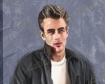 James Dean Print |James Dean Painting |James Dean on Canvas |James Dean Wall Art |James Dean Home Decor |James Dean Art |James Dean Portrait