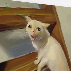 Hoestende kat meme afdrukken op canvas | Hoestende kat meme kunst aan de muur | Hoestende kat meme afdrukken | Hoestende kat meme schilderen | Kat meme afdrukken