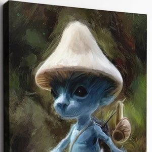 Smurf cat Meme Stampa su Tela |We Live We Love We Lie Art |Smurf Cat Print Realistic Cat |Mushroom Cat Smurf |Smurf Cat Tiktok Meme