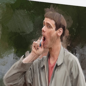 Painting Canvas Dumb and Dumber |Dumb and Dumber Movie Poster Canvas Print |Lloyd Christmas Poster |Jim Carrey Painting |Jim Carrey Wall Art