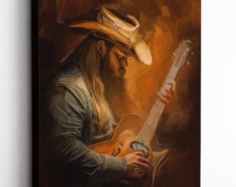 Chris Stapleton Painting |Chris Stapleton Art |country music art |country music gift |cowboy gift