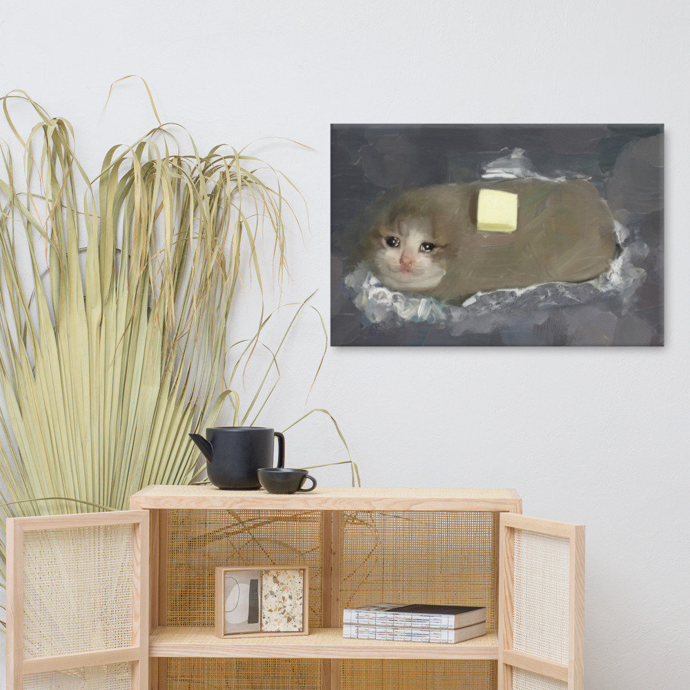 Sad Cat meme Painting on Canvas Sad Cat meme Poster Sad Cat meme Wall