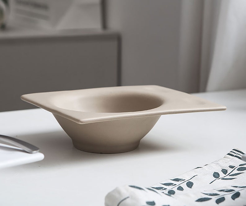 Matte Ceramic Bowls Square Soup Bowls Ceramic Pasta Bowl Etsy