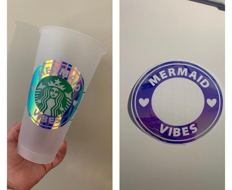 Mermaid Vibes Starbucks Cup SVG Silhouette Cameo or Cricut ...