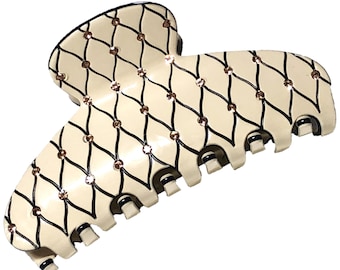 Elegante pinza para el pelo con diamantes de imitación, 8,9 cm, pasador francés, acetato de celuloide