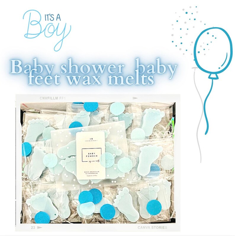 Powder babies baby feet organic soy wax melts baby shower image 1