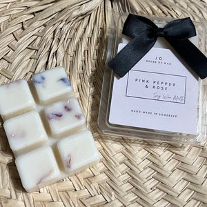 Wax melt bar pink pepper and rose fragrance made with natural image 4
