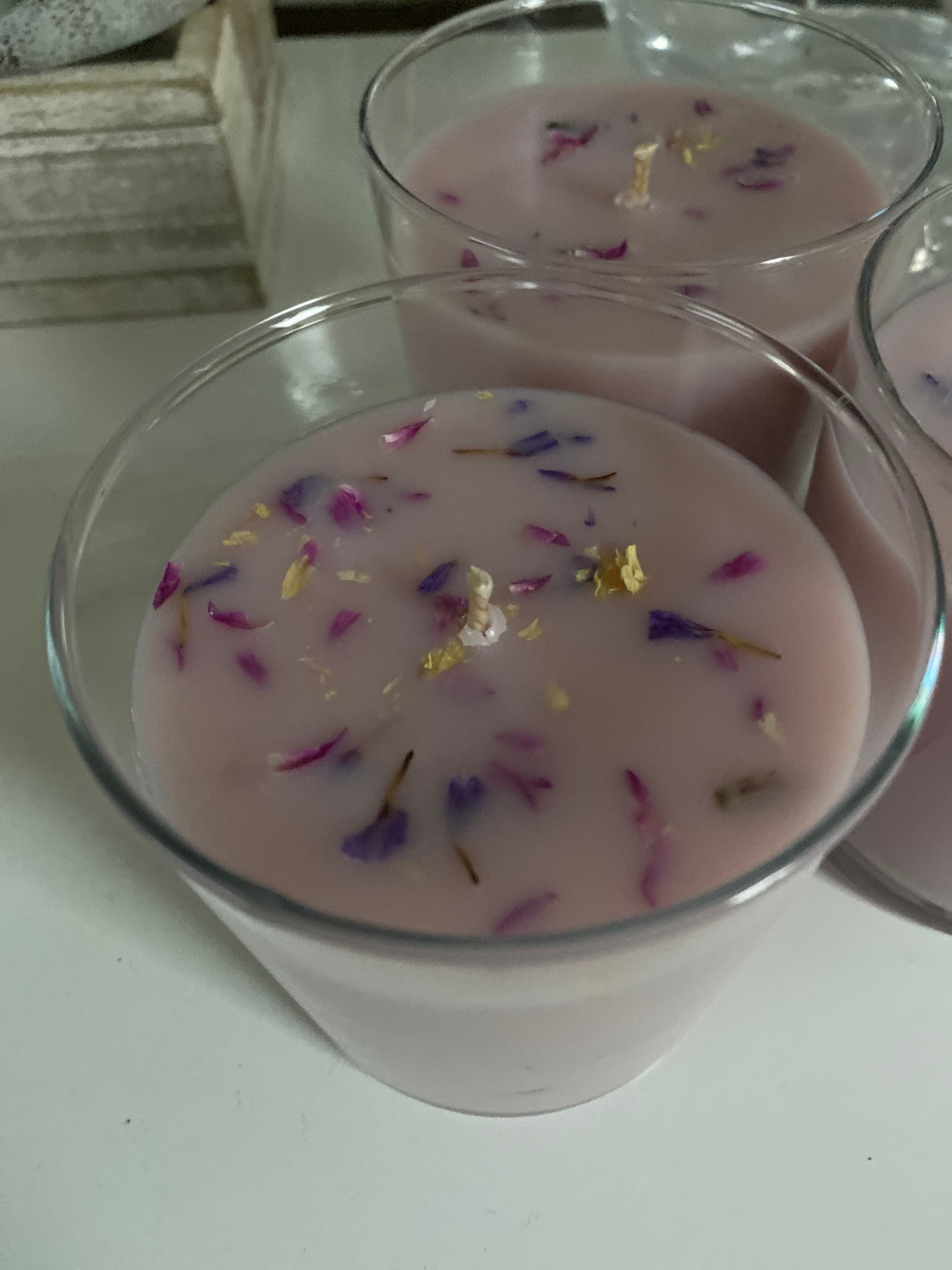 Large glass candle flower bomb explosion candle vegan 100 Etsy