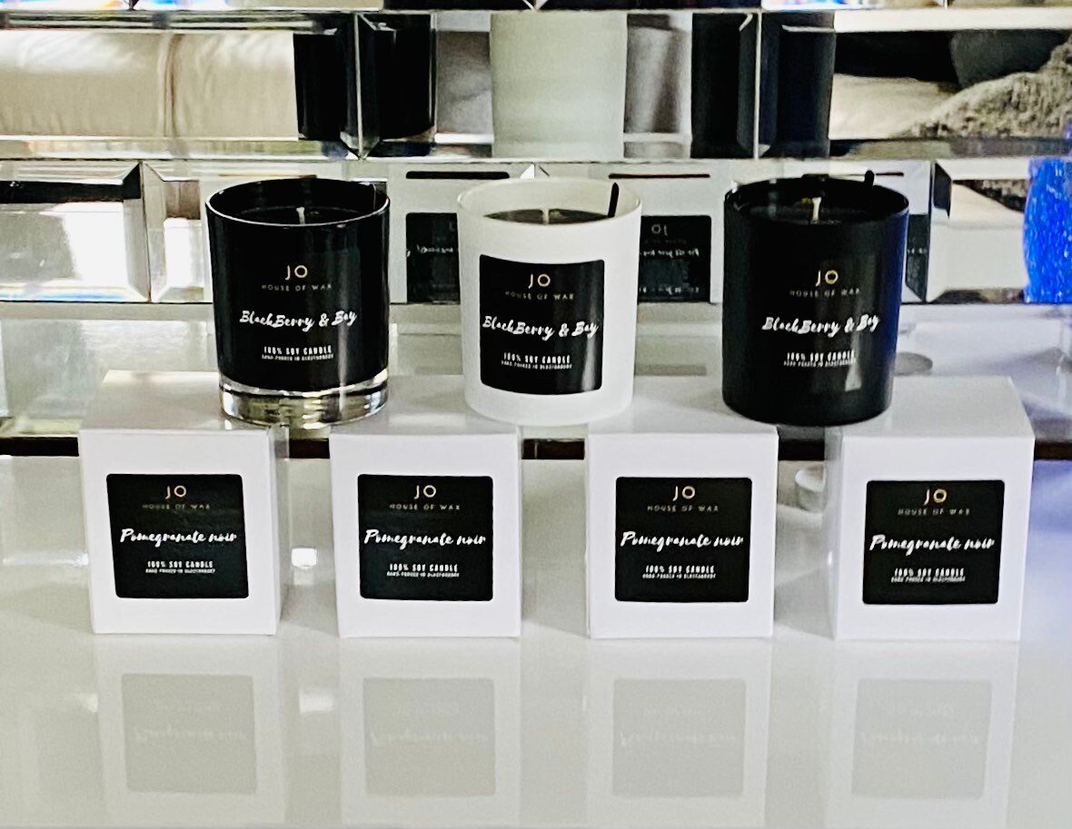 Luxury Black Glass Candle Vegan 100 Natural Home Fragrance Etsy