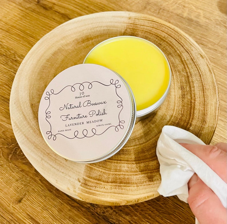 Natural beeswax furniture polishconditionerbalm fragranced image 1