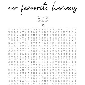 Personalised Wedding Word Search Large (A1) | Find a word