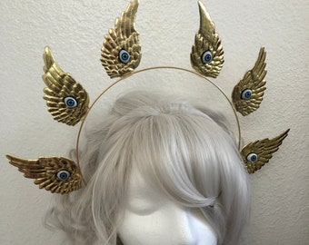 Angel Full face mask Seraphim Wings Halloween Carnival woman Art Wall  Wedding