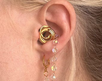 Anti-Loss Earplug Earring Chain for Loop Style Festival Concert Ear Plugs with Huggie Hoops