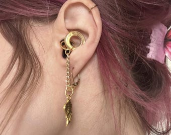 Earplugs Included! Earrings with Attached Loop Style Festival Concert Ear Plugs and Customizable Charms - Pierced or Clip-On, Gold or Silver