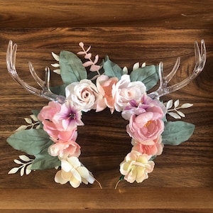 Light-Up Antler Flower Festival LED Crown
